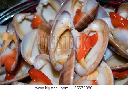 fresh cockles recently caught and still alive
