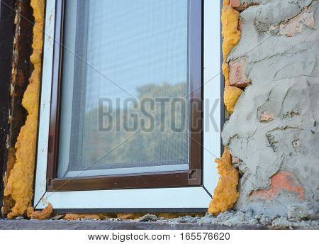 Install Window insulation with foam. If you replace your windows you will want to insulate around the opening with spray foam insulation for energy saving. A mosquito windows net offers protection.