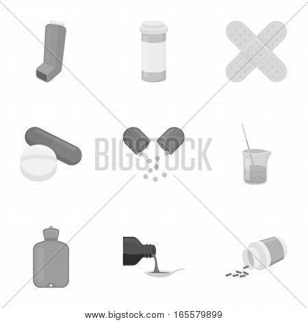 Medicine and hospital set icons in monochrome style. Big collection of medicine and hospital vector symbol stock