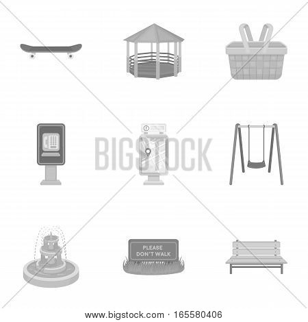 Park set icons in monochrome style. Big collection of park vector symbol stock
