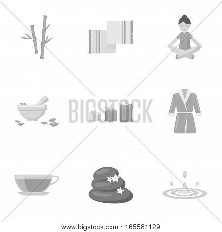 Spa set icons in monochrome style. Big collection of spa vector symbol stock