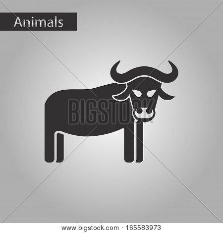 black and white style icon of bull