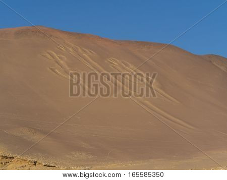 The Candelabro near Paracas Peru. Paracas National Reserve