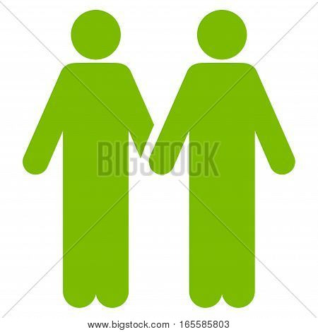 Adult Friends vector icon. Flat eco green symbol. Pictogram is isolated on a white background. Designed for web and software interfaces.