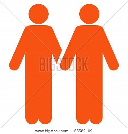 Adult Friends vector icon. Flat orange symbol. Pictogram is isolated on a white background. Designed for web and software interfaces.