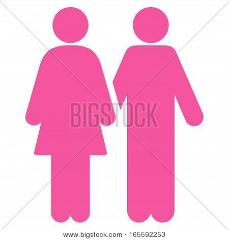 Adult Pair vector icon. Flat pink symbol. Pictogram is isolated on a white background. Designed for web and software interfaces.