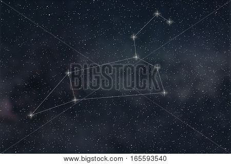 Leo Constellation. Zodiac Sign Leo constellation lines