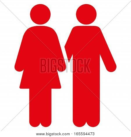 Adult Pair vector icon. Flat red symbol. Pictogram is isolated on a white background. Designed for web and software interfaces.