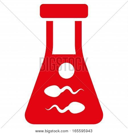 Sperm Retort vector icon. Flat red symbol. Pictogram is isolated on a white background. Designed for web and software interfaces.