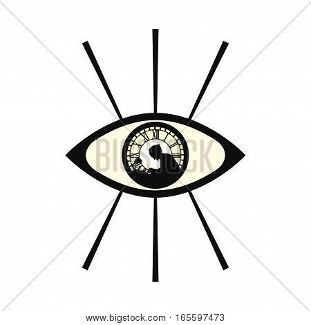 Mysterious Eye with Man Silhouette Vector Illustration