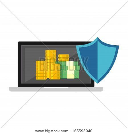 Secure digital money transaction. Secure payment symbol. Financial security.