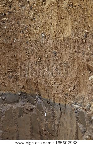 section texture Layered soil of earth underground