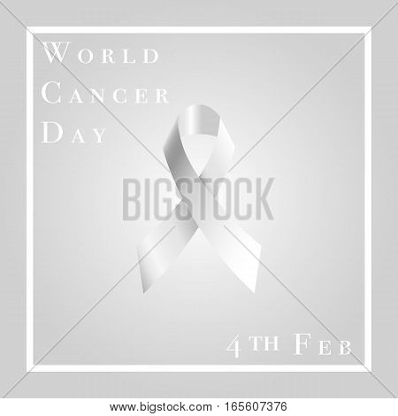 Vector illustration of world cancer day with ribbon. February 4.