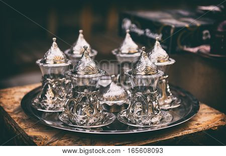 Ancient oriental tea set , Oriental souvenir