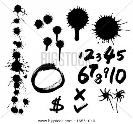 Wektor czarne plamy i numery