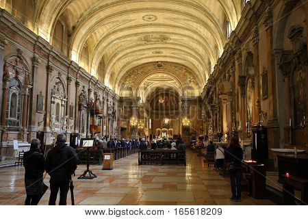 VERONA, ITALY - MAY 1, 2016: Interior the church of Saint Eufemia in Verona. Italy