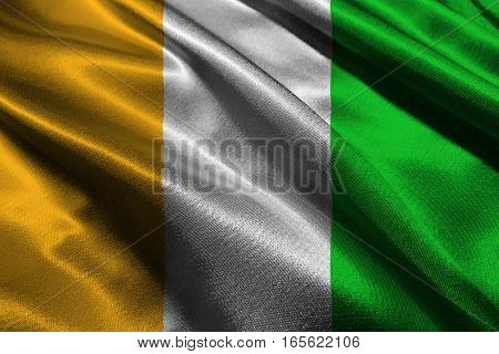Cote d'ivoire flag 3D illustration symbol. ,Original and simple Ivory Coast flag.Nation flag