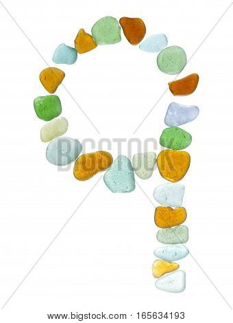 Sea Glass Peices On White