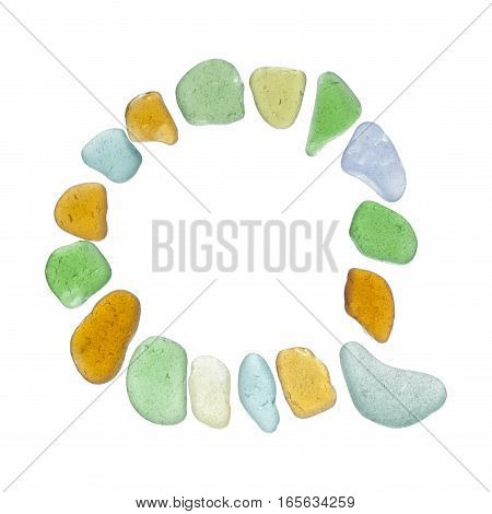 Sea Glass Peices On White