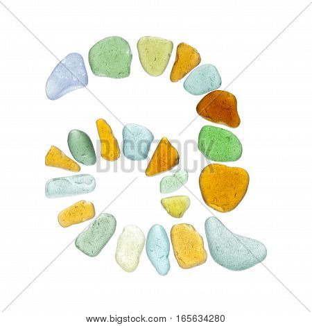 Sea Glass Peices On White
