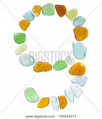 Sea Glass Peices On White