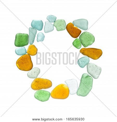 Sea Glass Peices On White