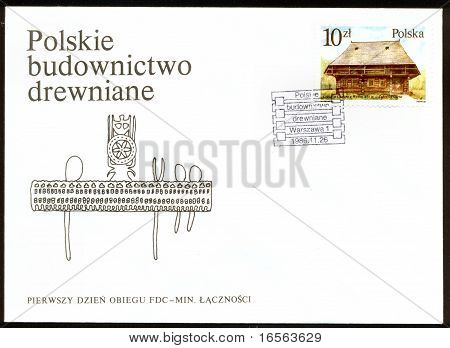 FDC Polen Umschlag-polnischen Holzarchitektur