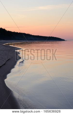 Ladoga lake at sunsset the Karelian Isthmus.