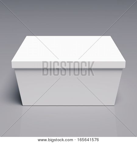 Blank cardboard box template on a grey background, packaging collection, 3D rendering