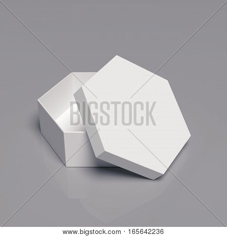 Blank cardboard box template on a grey background, packaging collection, 3D rendering