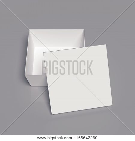 Blank cardboard box template on a grey background, packaging collection, 3D rendering