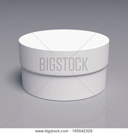 Blank cardboard box template on a grey background, packaging collection, 3D rendering