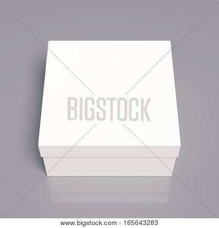 Blank cardboard box template on a grey background, packaging collection, 3D rendering