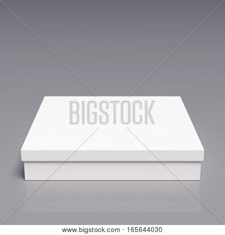 Blank cardboard box template on a grey background, packaging collection, 3D rendering