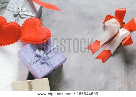 Valentine's Day Background,red Heart With Red White Rose ,ribbon