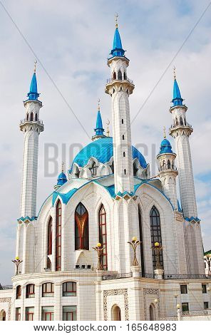 Kul Sharif Mosque, Kremlin in Kazan, Russia. This is a one of the largest mosques in Russia. UNESCO World Heritage Site.