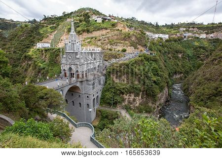the Las Lajas sanctuary and its surrounding in Ipiales Colombia