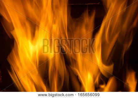 Flames of fire on a black background. Foto