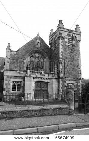 An exterior view of a church building in Newburgh