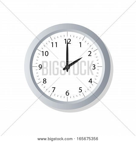 Clock symbol icon on white. Vector illustration