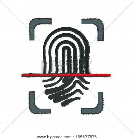 fingerprint security or safety related icons image vector illustration design