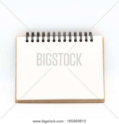 Blank notepad or notebook vintage style on withe background