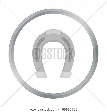 Horseshoe icon in cartoon design isolated on white background. Hippodrome and horse symbol stock vector illustration.