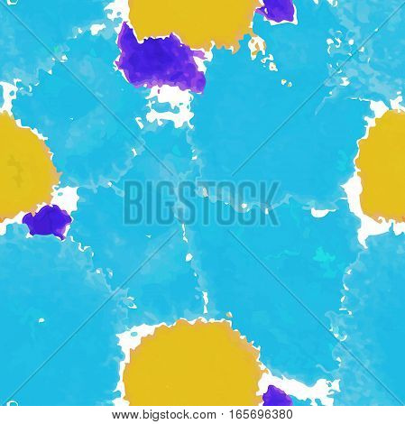 Blue texture. Vector murble background. Watercolor hand drawn marbling illustration, aqua print. Bright colorfull stains. Cover design, trendy graphic, artistic effect. Abstract painting template.