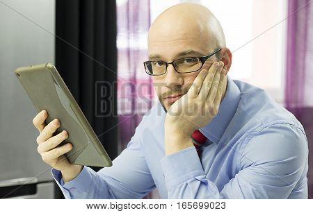 Bored man finding nothing interesting on the internet anymore.