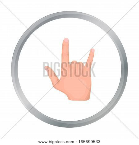 ILY sign icon in cartoon style isolated on white background. Hand gestures symbol vector illustration.