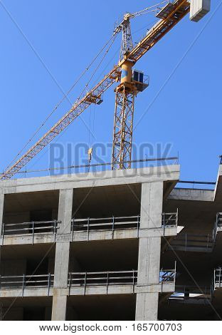 Yellow Crane And The Huge Complex In Residential And Commercial