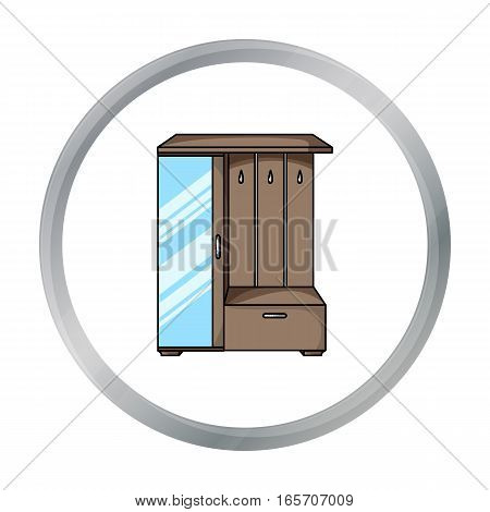 Vestibule wardrobe icon in cartoon style isolated on white background. Furniture and home interior symbol vector illustration.