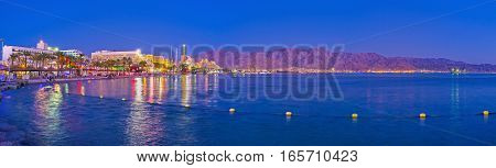 Panorama Of Night Eilat