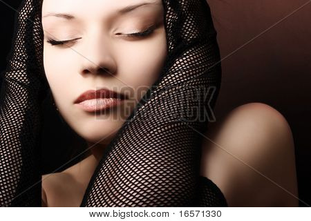 Güzel bir kadın portresi. Moda sanat fotoğraf